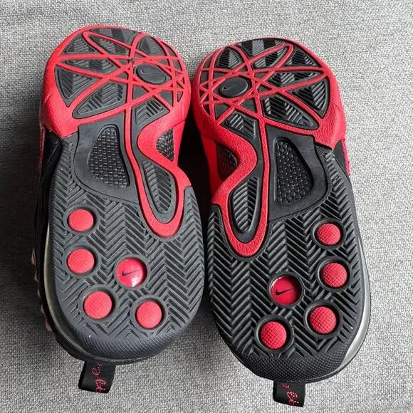 Nike Sonic Flight Black University Red Sneaker 641333-002 Mens Size 9